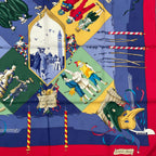 Hermes Carre 90 Carnaval de Venise Carnival of Venice Scarf Silk 100% Blue — view 3