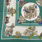 Hermes Carre 90 Friends of the Heart Finest Silk Scarf Large Shawl Teddy Bear — view 4