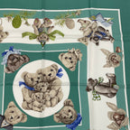 Hermes Carre 90 Friends of the Heart Finest Silk Scarf Large Shawl Teddy Bear — view 3