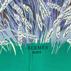 Hermes Carre 90 Lapins Dans Un Champ de Wheat Field and Rabbit Blue Multicolor — view 6