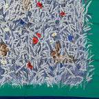 Hermes Carre 90 Lapins Dans Un Champ de Wheat Field and Rabbit Blue Multicolor — view 3