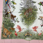 Hermes Scarf Carre 90 Equateur Red Road Straight Down Total Silk Pink Multicolor — view 4