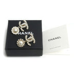 Chanel Metal Strass CC Logo Faux Pearl Rhinestone Earrings — view 8
