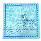 Hermes Carre 90 de Passage a Paris Blue Silk 100% Scarf — view 3