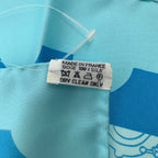 Hermes Carre 90 de Passage a Paris Blue Silk 100% Scarf — view 9