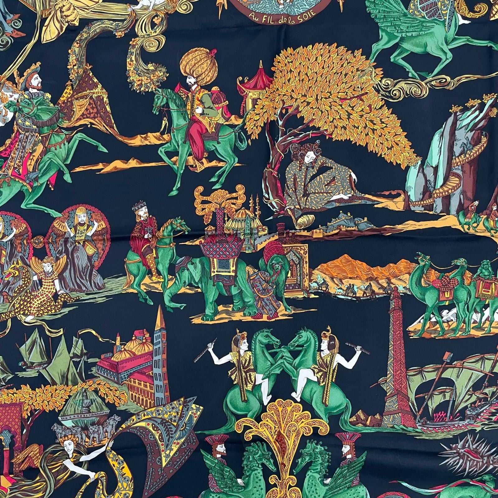 Hermes Carre 90 Au Fil de la Soie Silk Scarf — view 8