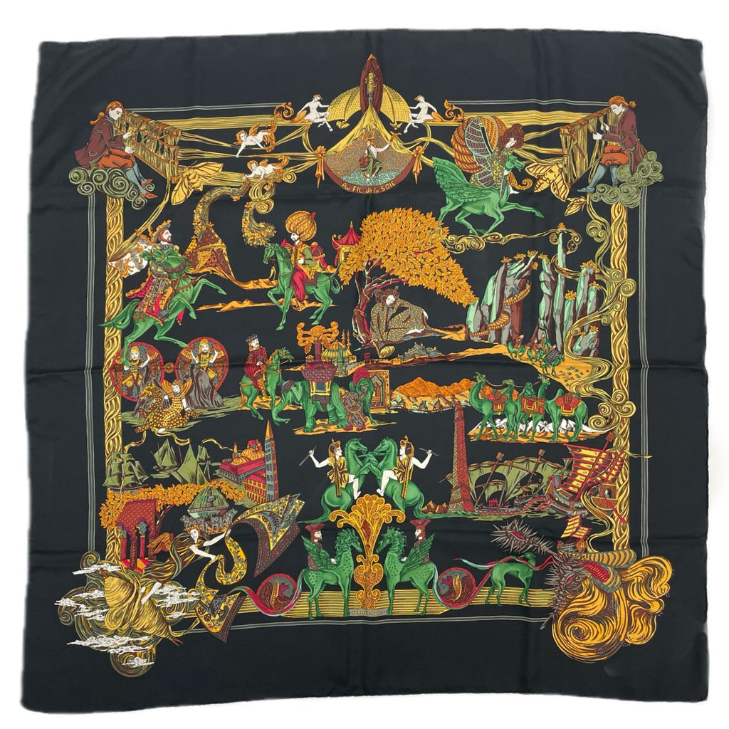 Hermes Carre 90 Au Fil de la Soie Silk Scarf — view 2
