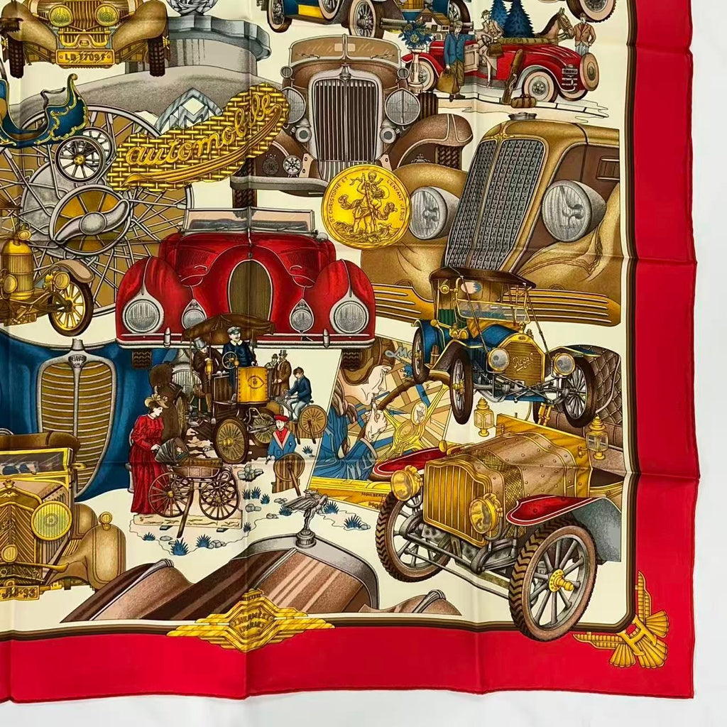 Hermes Carre 90 Scarf Silk L'elegance Et le Confort en Automobile Comfort — view 6