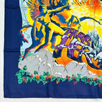 Hermes Carre 90 Scarf Silk Aube Libre Comme L'ange New Dawn Like an Angel Blue — view 4