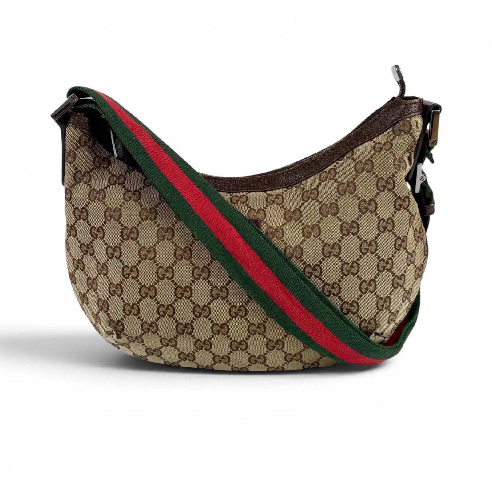 Gucci Sherry Line Cross Belt Bag Brown GG Canvas