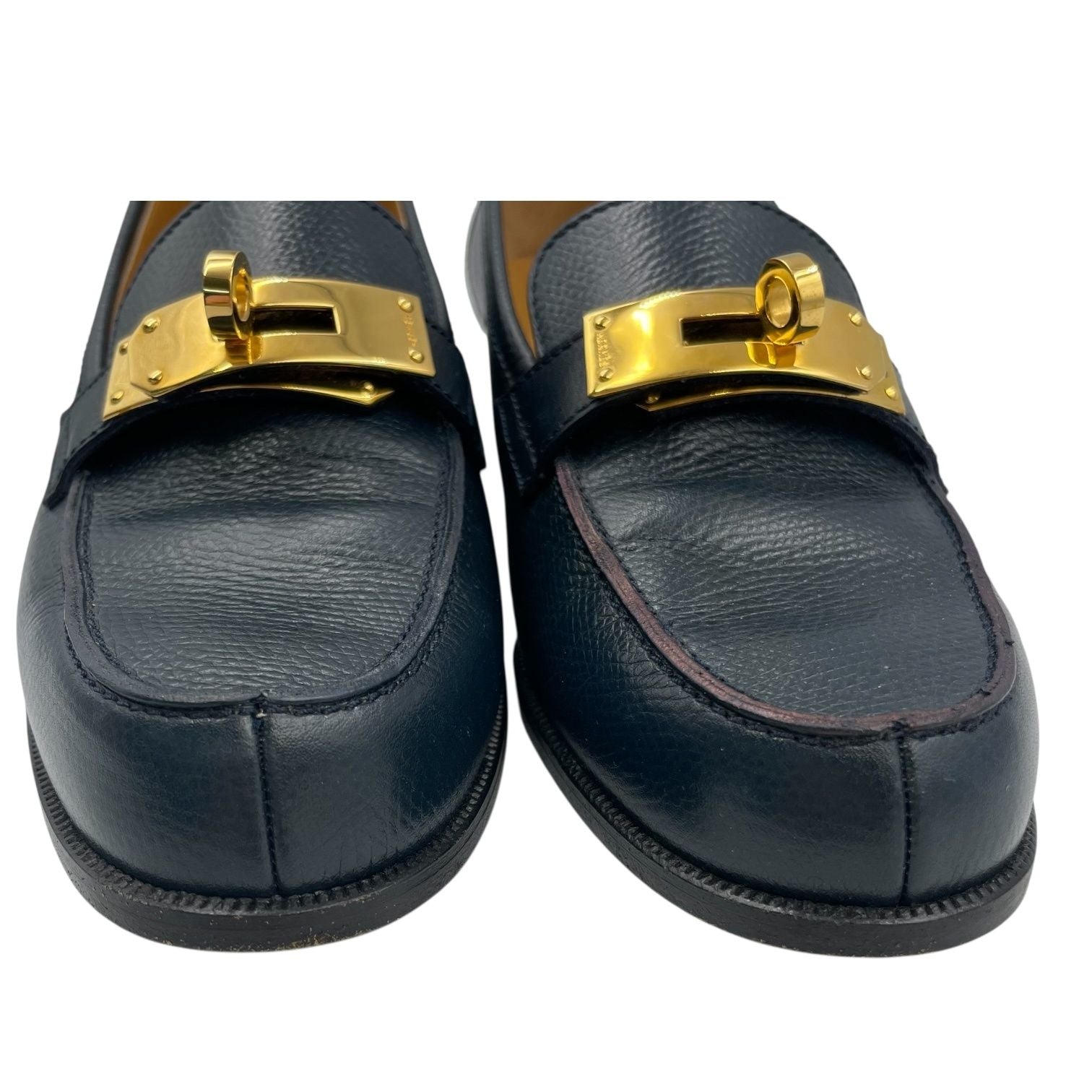 Hermes Loafers Leather Birkin Kelly Navy — view 5