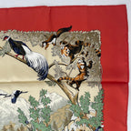 Hermes Carre 90 Sichuan Silk Scarf Orange Animal — view 5