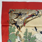 Hermes Carre 90 Sichuan Silk Scarf Orange Animal — view 4