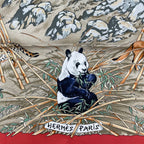 Hermes Carre 90 Sichuan Silk Scarf Orange Animal — view 8