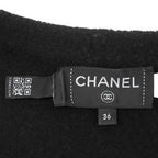 Chanel Coco Button Silk Cashmere Knit Cardigan Black — view 8