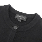 Chanel Coco Button Silk Cashmere Knit Cardigan Black — view 3