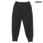 Hermes Wool Drawstring Side Line Pants Jogger Tapered Black
