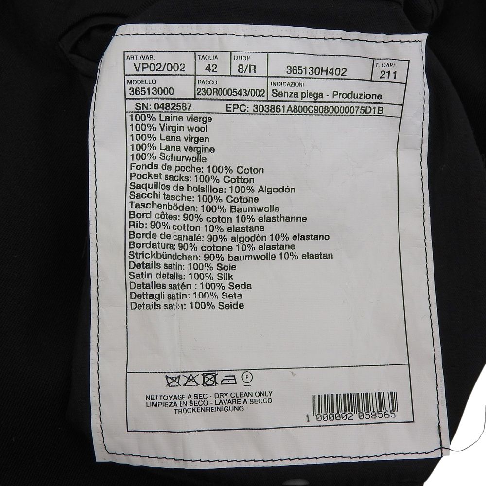 Hermes Wool Drawstring Side Line Pants Jogger Tapered Black — view 7