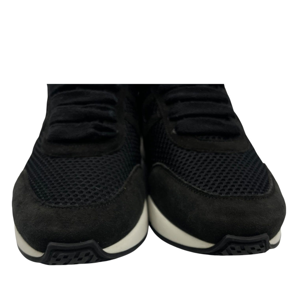 Hermes Lace Up Sneakers Suede Logo Mesh Black — view 5