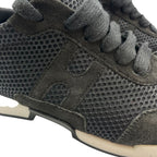 Hermes Lace Up Sneakers Suede Logo Mesh Black — view 7