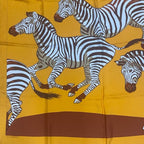 Hermes le Zebres Zebra Scarf Silk Carre 90 Orange — view 5