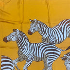 Hermes le Zebres Zebra Scarf Silk Carre 90 Orange — view 7