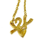 Saint Laurent Logo Necklace Gold — view 5