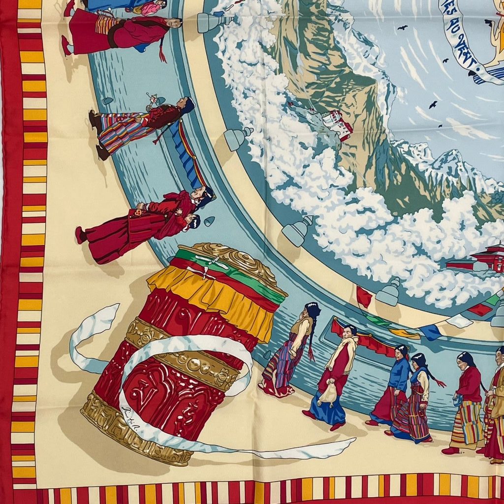 Hermes Carre 90 Prieres AU Vent Prayer in the Wind Silk Scarf — view 2
