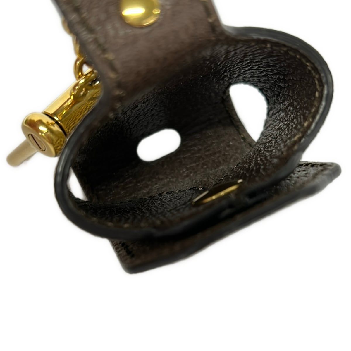Gucci Case Ophidia Gray Dark Brown Gold Airpods Shoulder — view 4