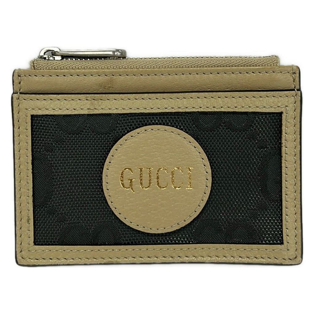 Gucci Coin Case Off the Grid Dark Gray Beige with Pass Leather
