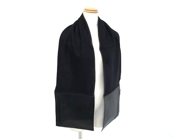 Loewe Kashgola Leather Scarf Shawl Black