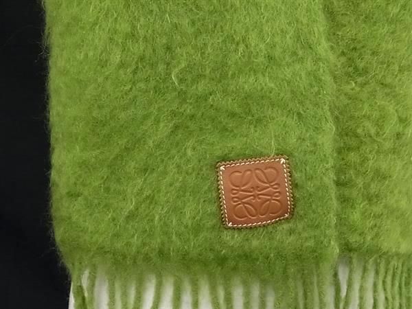 Loewe Anagram 50% Mohair 48% Wool 2% Nylon Scarf Shawl Green — view 2
