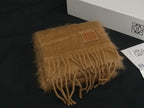 Loewe Anagram Mohair Wool Nylon Scarf Shawl Brown