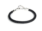Hermes Jumbo Leather Braided Silver Bracelet Black — view 3