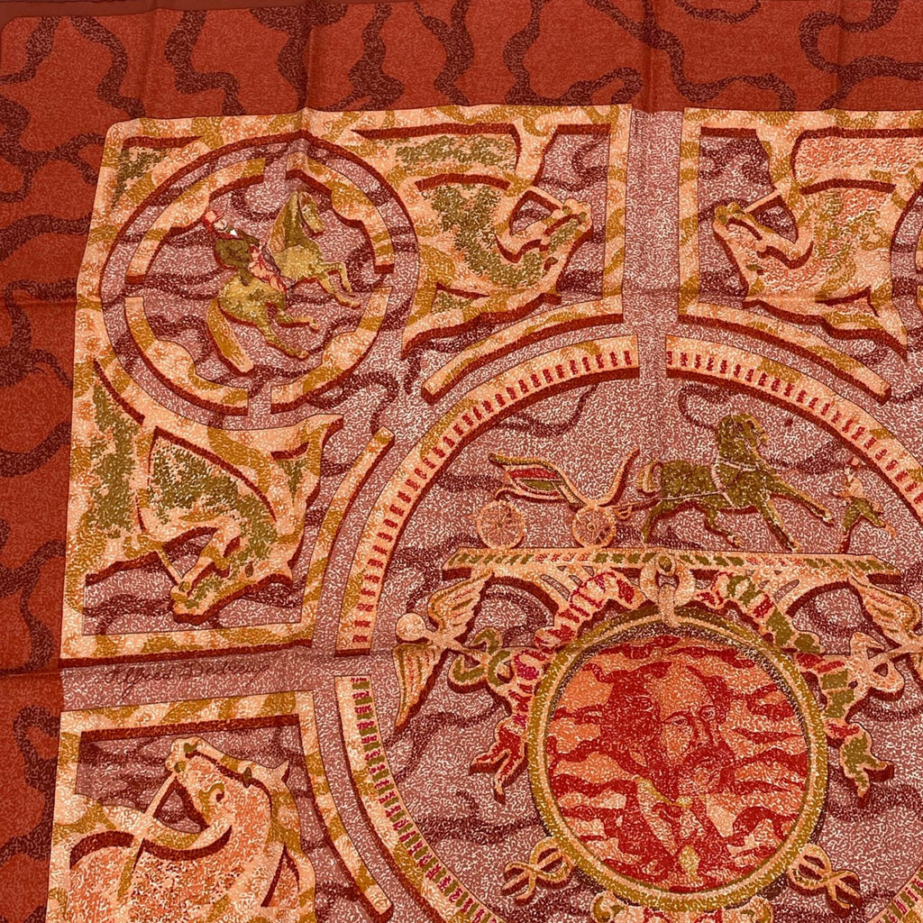 Hermes Peintre du Cheval Horse Painter Carre 90 Silk 100% Scarf — view 2