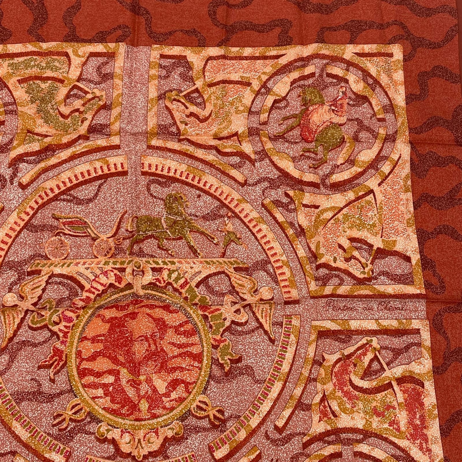 Hermes Peintre du Cheval Horse Painter Carre 90 Silk 100% Scarf — view 3