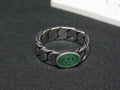 Gucci Interlocking Ring Silver Green