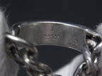 Gucci Golmet Chain Ring Silver Green — view 4