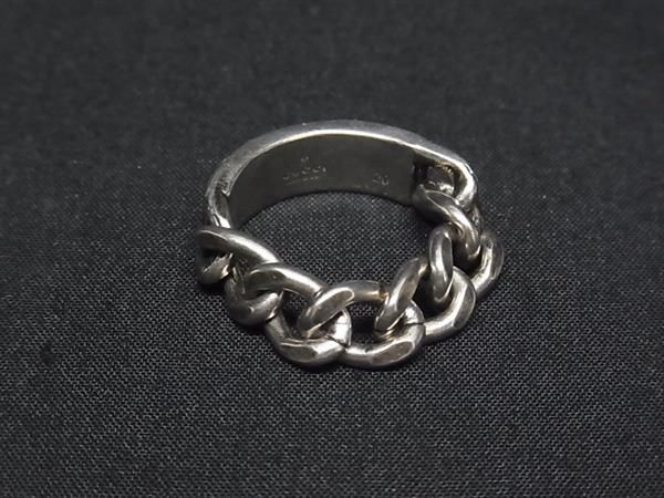 Gucci Golmet Chain Ring Silver Green — view 2