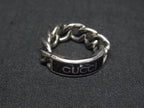 Gucci Golmet Chain Ring Silver Black