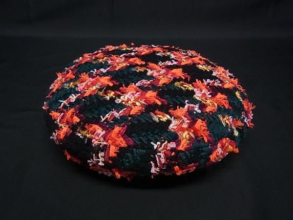 Gucci GG Marmont Wool Nylon Beret M 57 Orange — view 2