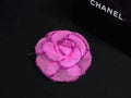 Chanel Camellia Nylon Corsage Pin Brooch Pin Badge Pink