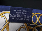 Hermes Lift Profile Twill Silk 100% Ribbon Scarf Navy — view 4
