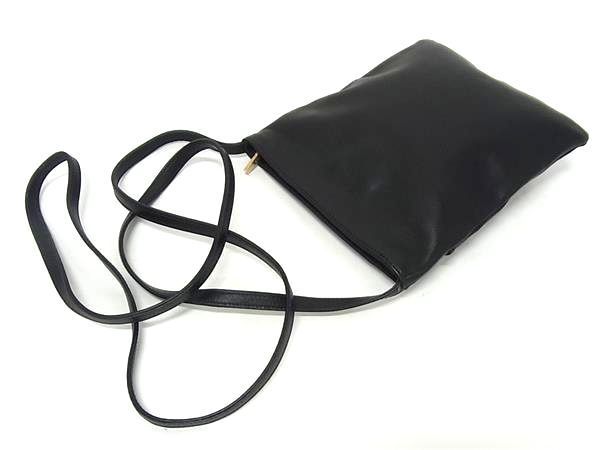 Loewe Anagram Leather Crossbody Shoulder Bag Pochette Black — view 3