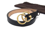 Gucci GG Marmont Leather Gold 80 32 Black Belt