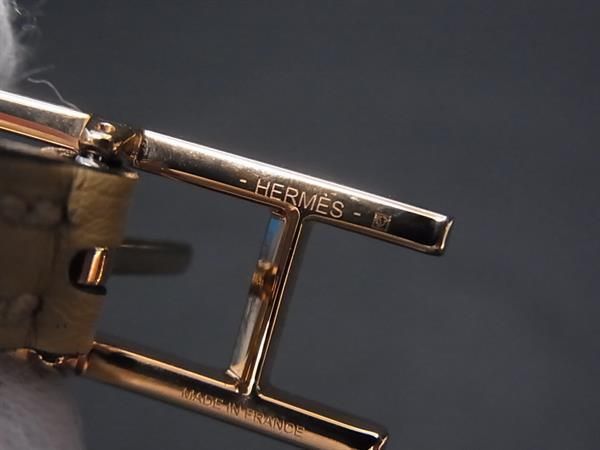 Hermes Hapi 3 Leather Gold Bracelet Beige — view 4