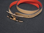 Hermes Hapi 3 Leather Gold Bracelet Beige — view 3