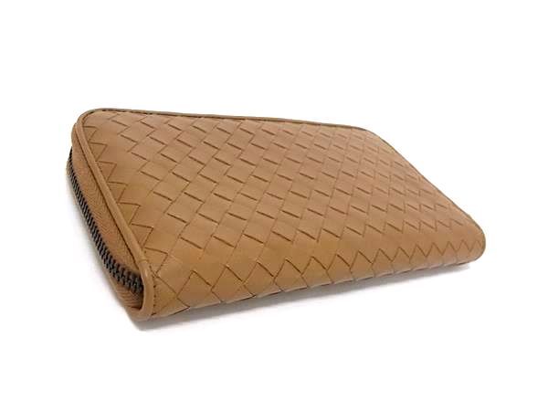 Bottega Veneta Intrecciato Leather Zip Around Wallet Brown — view 2