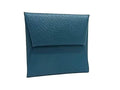 Hermes Bastia Chevre Silver Coin Purse Green