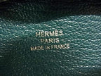 Hermes Bastia Chevre Silver Coin Purse Green — view 4